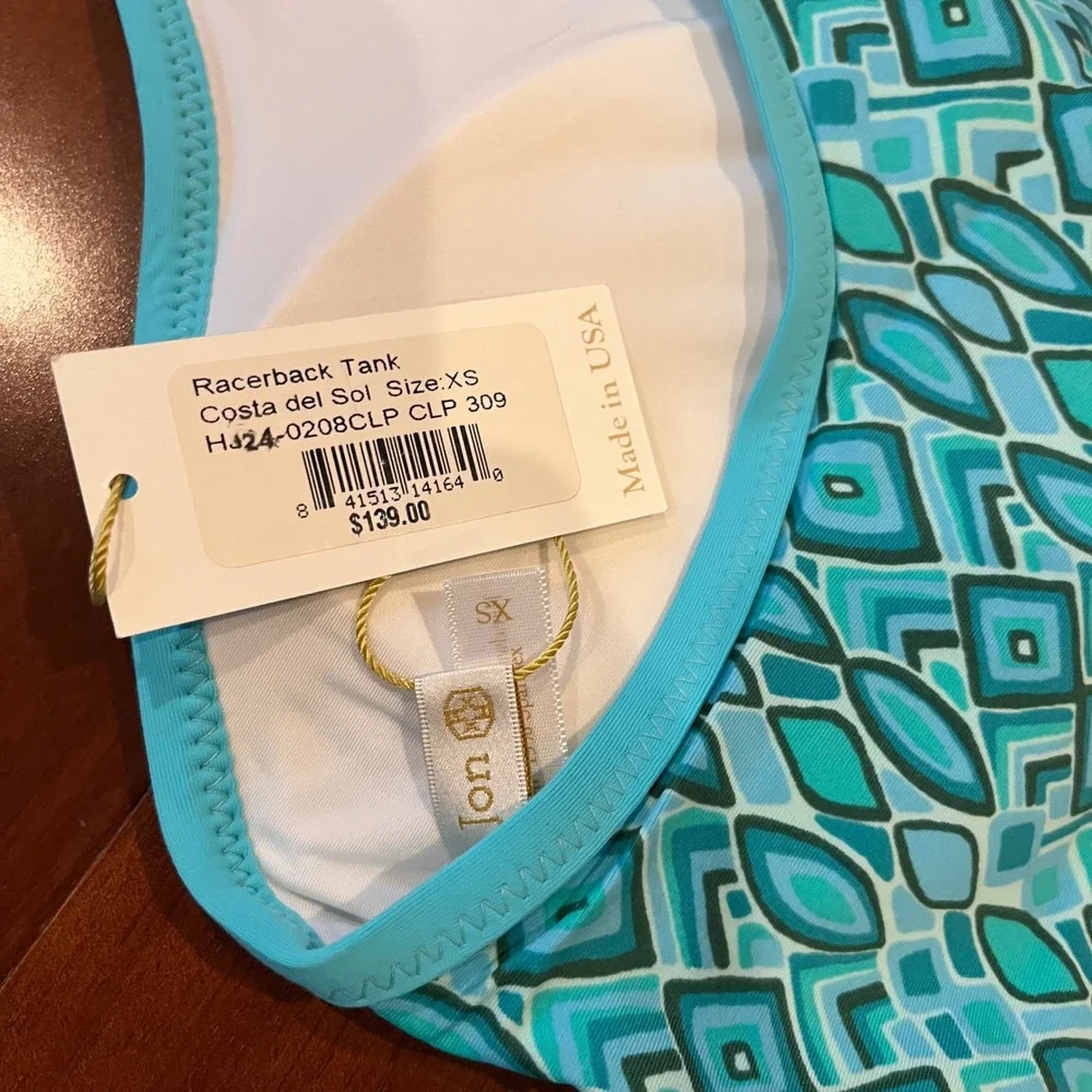 Helen Jon Bikini Tankini Set Swim Costa del Sol 3pc Swimsuit Reversible Blue XS‎